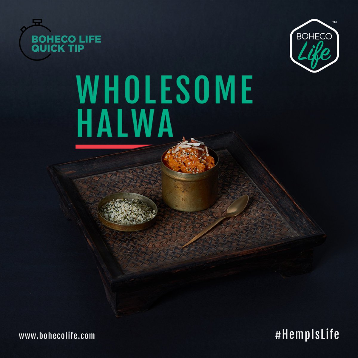 BOHECOLife's tweet image. Step 1: Make delicious Gajar Ka Halwa.
Step 2: Add a teaspoon of Hemp Seed Oil.
Step 3: Sprinkle Hemp Hearts.
Your wholesome Gajar Ka Halwa is ready to be served. 
Shop hemp products here- bit.ly/BLhsoTW
#HempIsLife #EatHemp #LiveHealthy #FeelGood