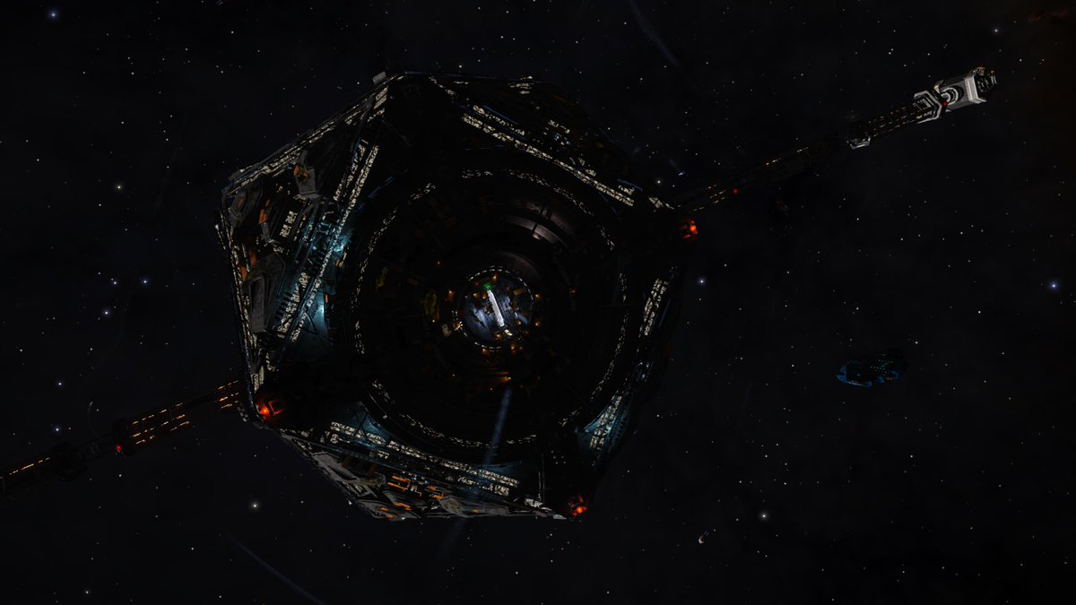 Northlander74's tweet photo. ...and as luck would happen, a masted Coriolis starport! #AsterHyperion #EliteDangerous #PS4share https://t.co/aehrseWe22