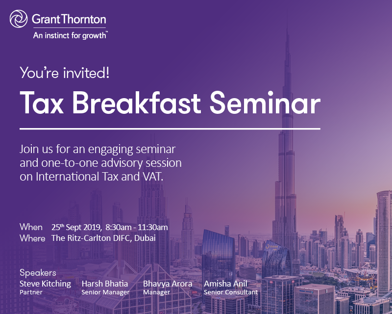 Join us for an engaging seminar and one-to-one advisory session #tax and #VAT Register here tariqchaudhry.typeform.com/to/hPqdoM
#UAE #breakfast
