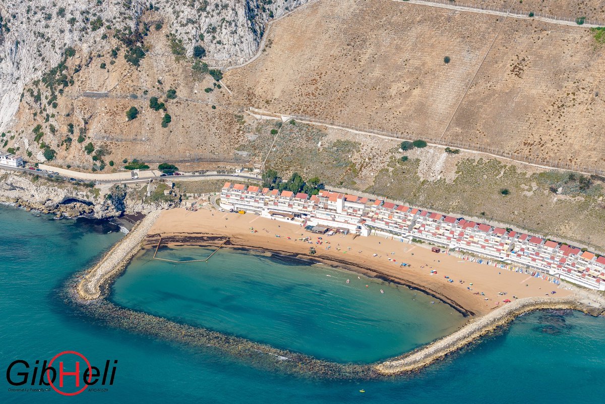 #Gibraltar - we offer spectacular #helicopter flights around the Rock - here's Sandy Bay as seen from the air - book your flight online @ GibHeli.com #Mediterranean #EastSide #flying #photography #beach #BothWorlds #SandyBay