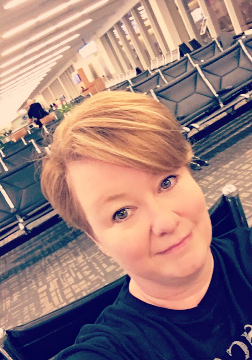 HRRockStar1's tweet photo. I don’t stress about most things, except missing a plane. That’s why me and this guy are the only ones at the gate. #twohoursearly #GSP #HRFL19 #tooearly https://t.co/QC2E0VnjIA