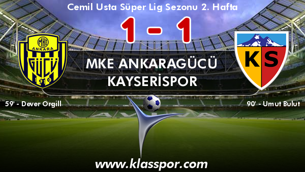 MKE Ankaragücü 1 - Kayserispor 1 klas.link/40516