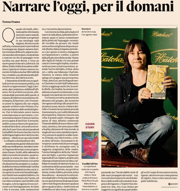 teref18's tweet image. #Autumn and #Winter are coming... don't miss the opportunity to read  #AliSmith in season! On @24Cultura my review of the Italian edition translated by @featheryca @edizioniSUR @PenguinUKBooks  See you soon at @festletteratura #festlet