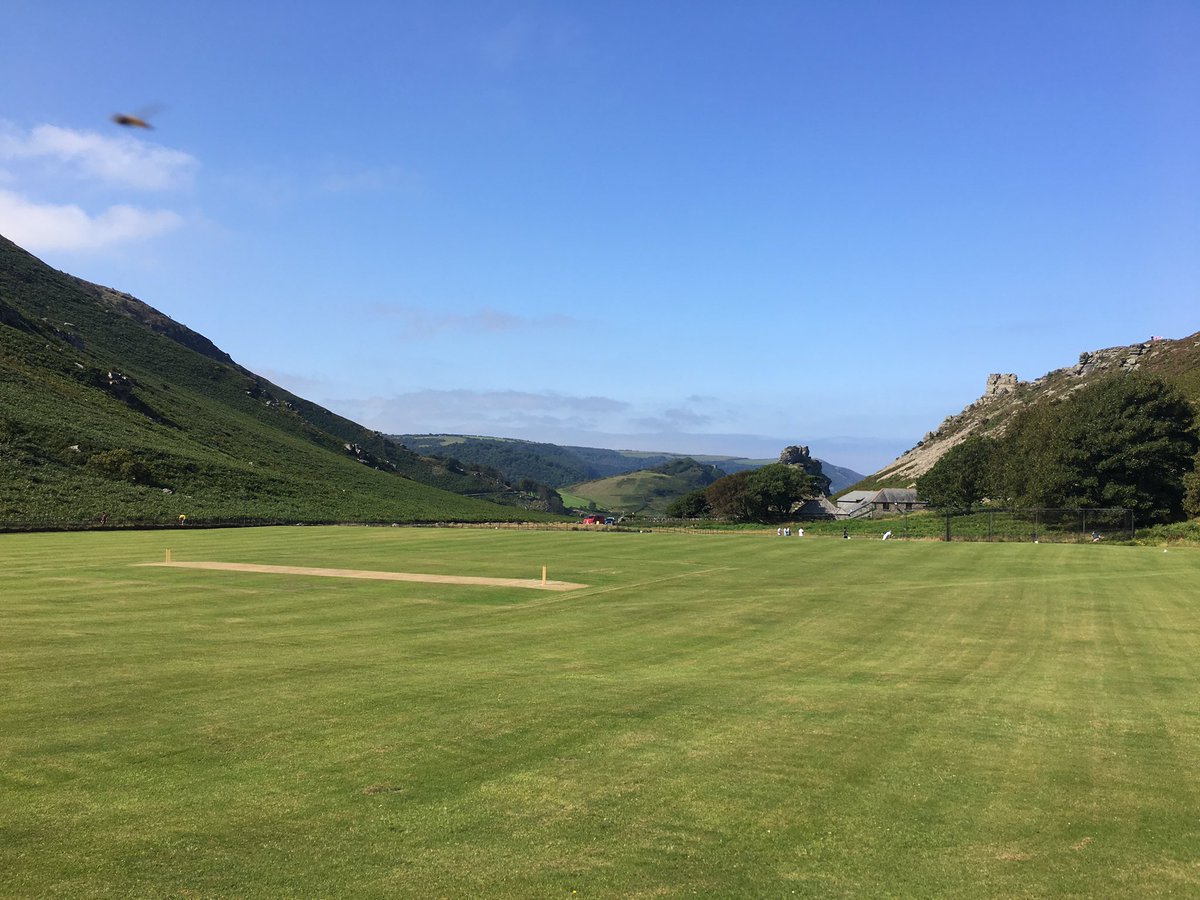 #bbccricket Playing an Aussie touring team today. Ground looking good ! Valley of Rocks #Lynton