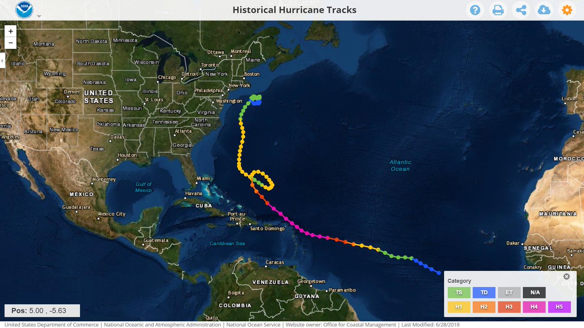 268Weather's tweet photo. #SeptemberRemember - Two years ago today, #Barbuda was evacuated ahead of Category 4 #Hurricane_Jose, which arrived in the area less than 3 days after #Hurricane_Irma decimated the island. Jose eventually passed around 50 miles NE of Barbuda, causing storm-force winds. https://t.co/RZoIRXi7WH