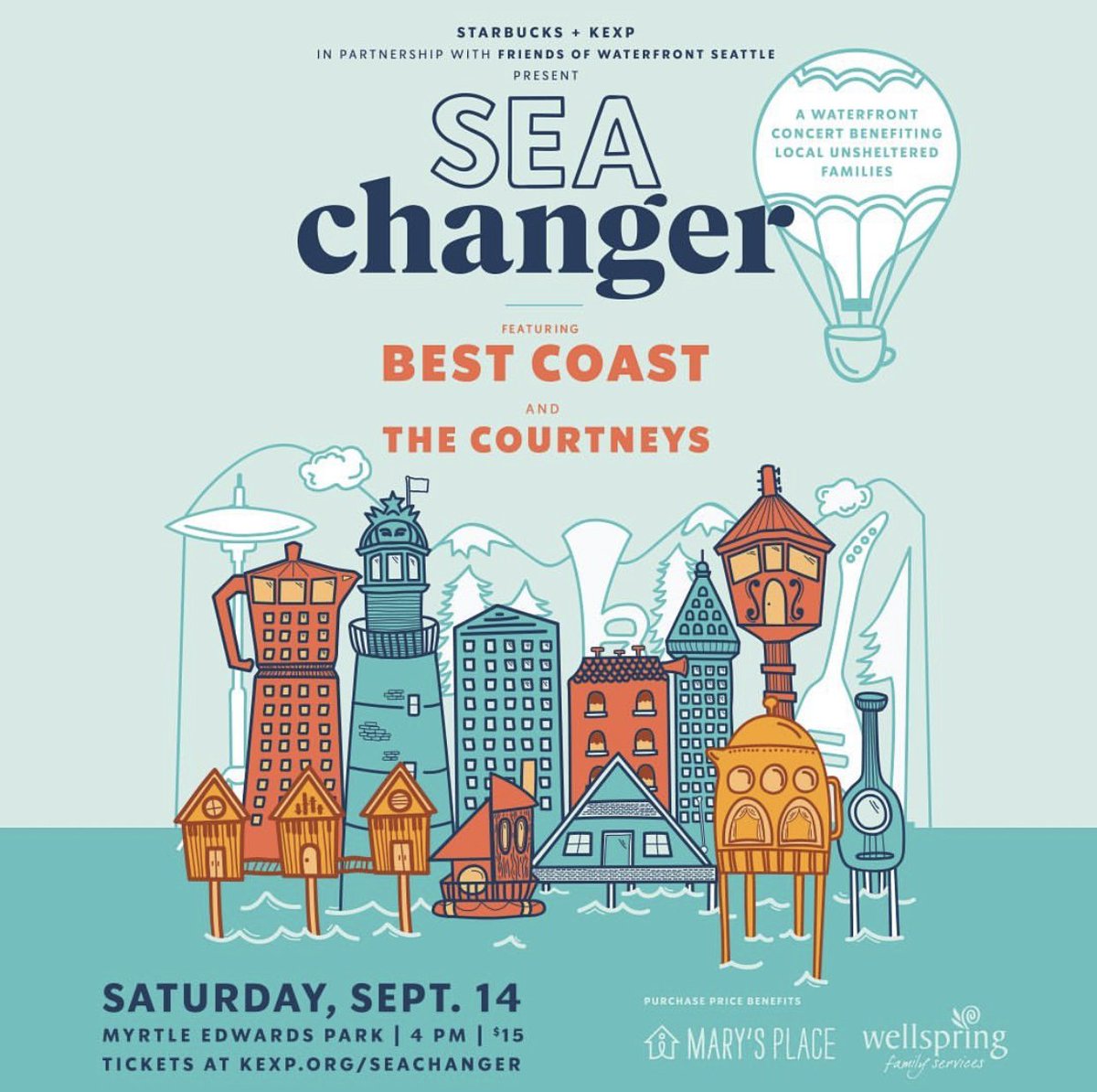 MarysPlaceWA's tweet photo. Don't forget to get your tickets to see @Best_Coast and @The_Courtneys at #SEAchanger! 100% of the ticket price for #SEAchanger will be donated to Mary's Place and @WellspringFS. For tickets and information, visit https://t.co/t7opyCG1kv #SEAchanger #BestCoast #TheCourtneys https://t.co/iRuu2zbv7k