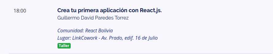 codevs_gd's tweet photo. Maniana tendremos nuestro taller "Crea tu primera aplicacion con #ReactJS", en #Tech4Amazonia.
Nos vemos ahi, recuerden tener Git, Node, y su editor de codigo preferido.
#react @ReactBolivia #javascript #node #reactstrap https://t.co/TkctAs2IoY
