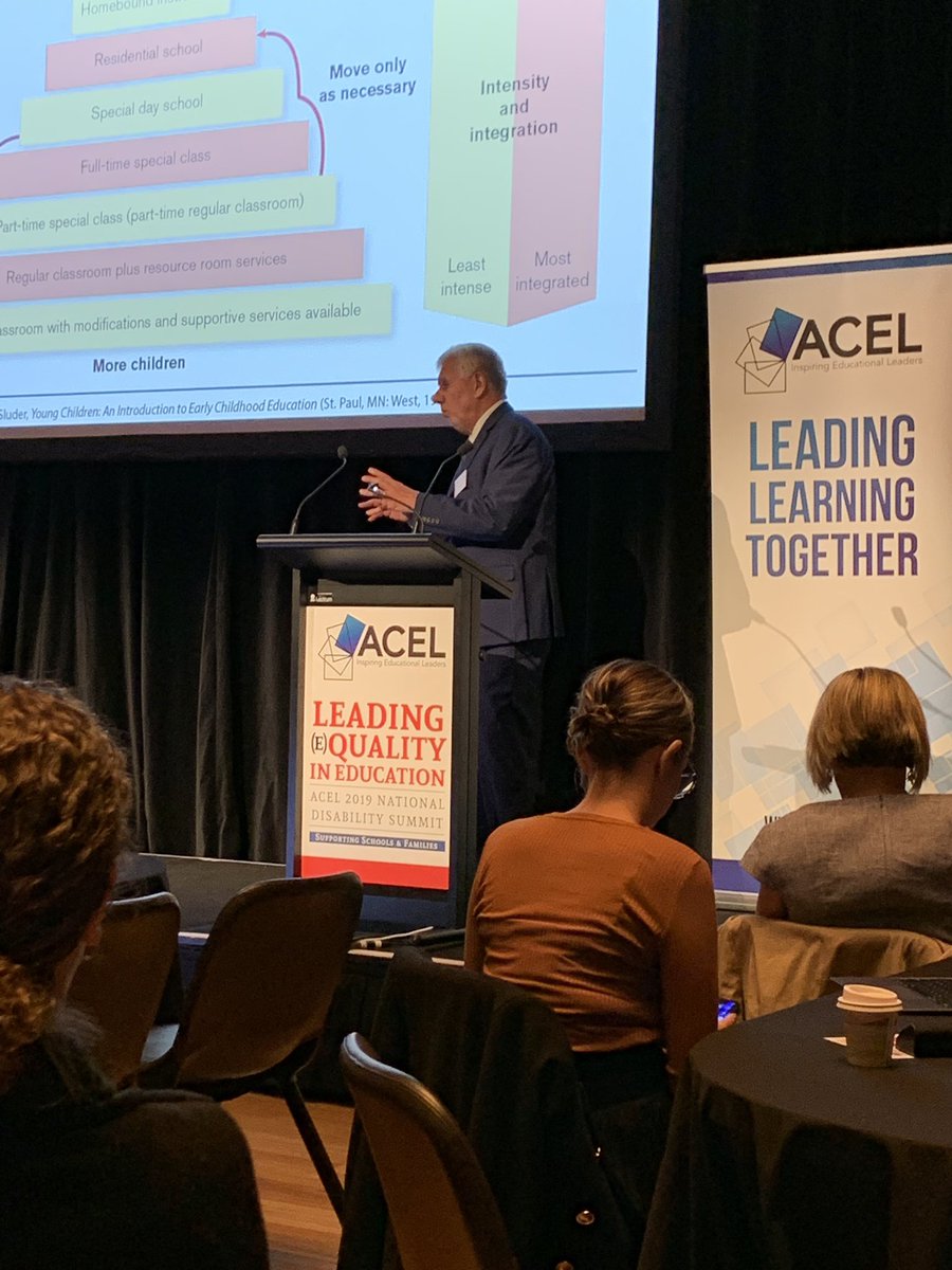 ACEL DISABILITY SUMMIT #EqualityForAll Dr Gargiulo from US presenting pros and cons of full inclusion model for some of our students and history of legislation and policy in US
