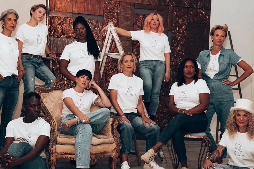 Despite our crappy diagnosis it was ace to come together this week for something so positive.So proud to be part of this shoot with these badass women for #girlvscancer ❤️These Ts support  #breastcancer charities @trekstock @CoppaFeelPeople @futuredreamss @lgfbuk ❤️