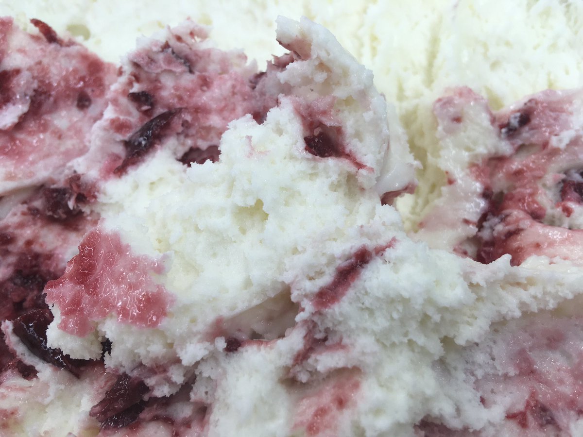 GreatLakesIC's tweet photo. This new flavor, The Cherry Bee, is made using locally sourced honey from the Green Family Honey Farm, and has swirls of puréed Michigan Cherries. #honey #michigan #homemadeicecream https://t.co/C7nfz9uDXH