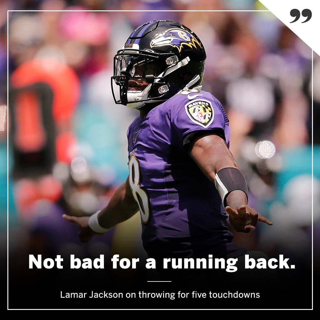 SportsCenter's tweet photo. Lamar Jackson had to silence the haters 🤫 https://t.co/YtJJoPxtTo