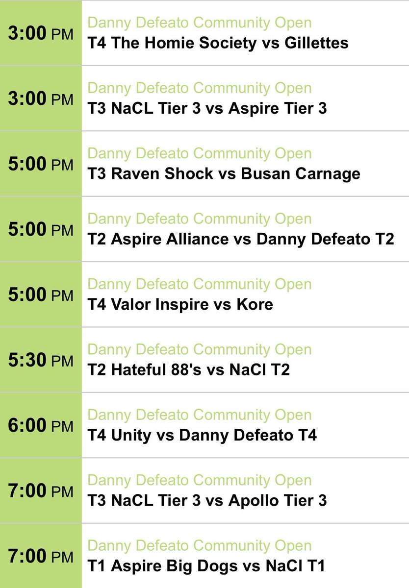 Danny_Defeato's tweet photo. Another 18 Danny Defeato Community Open matches today! 

Streamed matches tonight at 8pm

@AspireEsport 
@CarnageBusan 
@ValorGamingOrg 
@tryhardts 
@SpaceOrg_ 
@So_Low_eSports

And more! https://t.co/f6HbJCsaWf