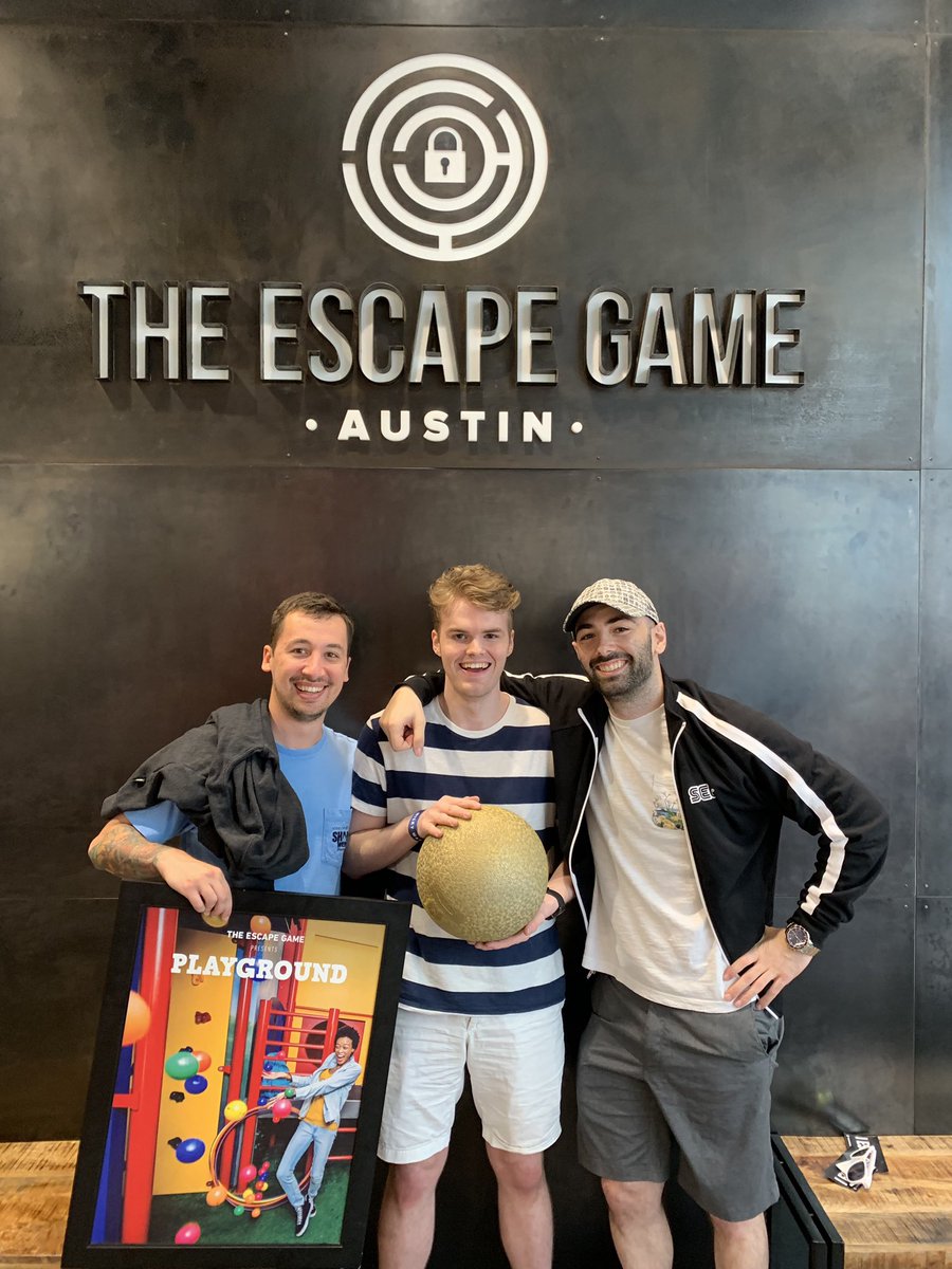 ArexBold's tweet photo. We escaped the Playground at @TheEscapeGame Austin and we clutched the win with only 3 mins left. Apparently the room is for 10 people too! This room is in my top 3 for escape rooms now. We had so much fun! Amazing friends and teammates. :) @firedragon764 @raysfire https://t.co/4jpyt1usGR