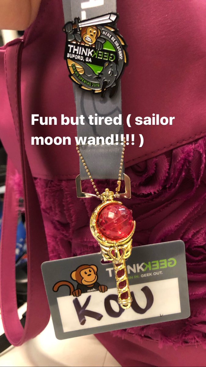 Koukiechan's tweet image. That second job life ~ #Workflow #thinkgeek #sailormoonwand #nametag