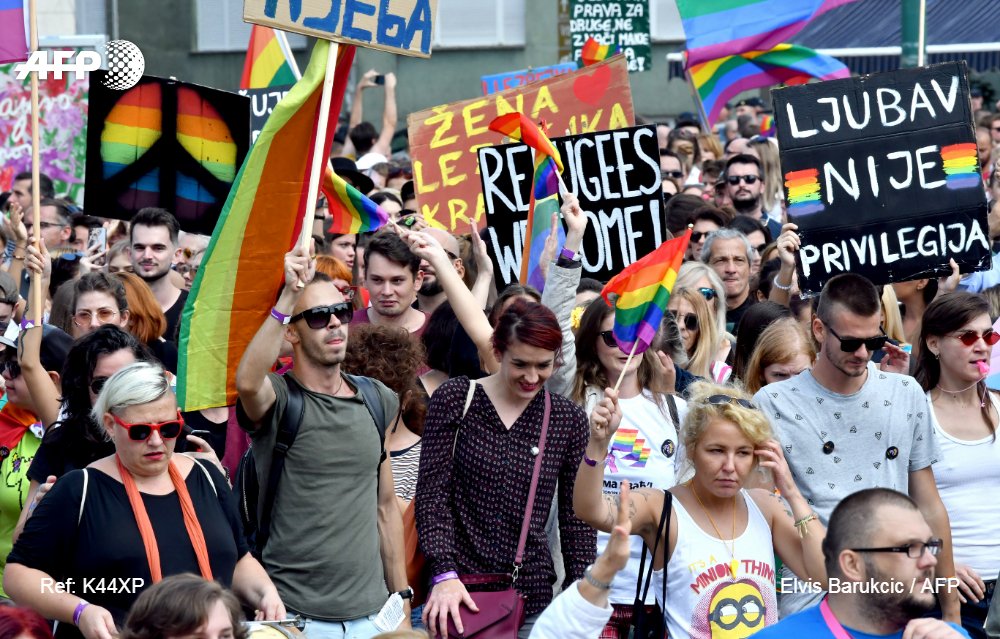 Conservative bosnia holds first gay pride march amid tight security