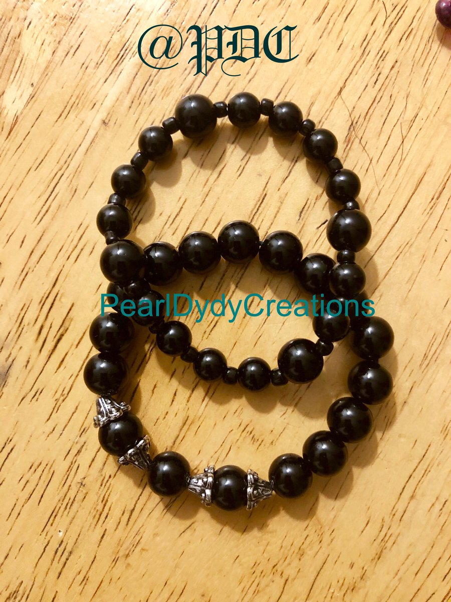 New All black bracelets available online at pearldydycreations.com#pearldydycreations #@PDC