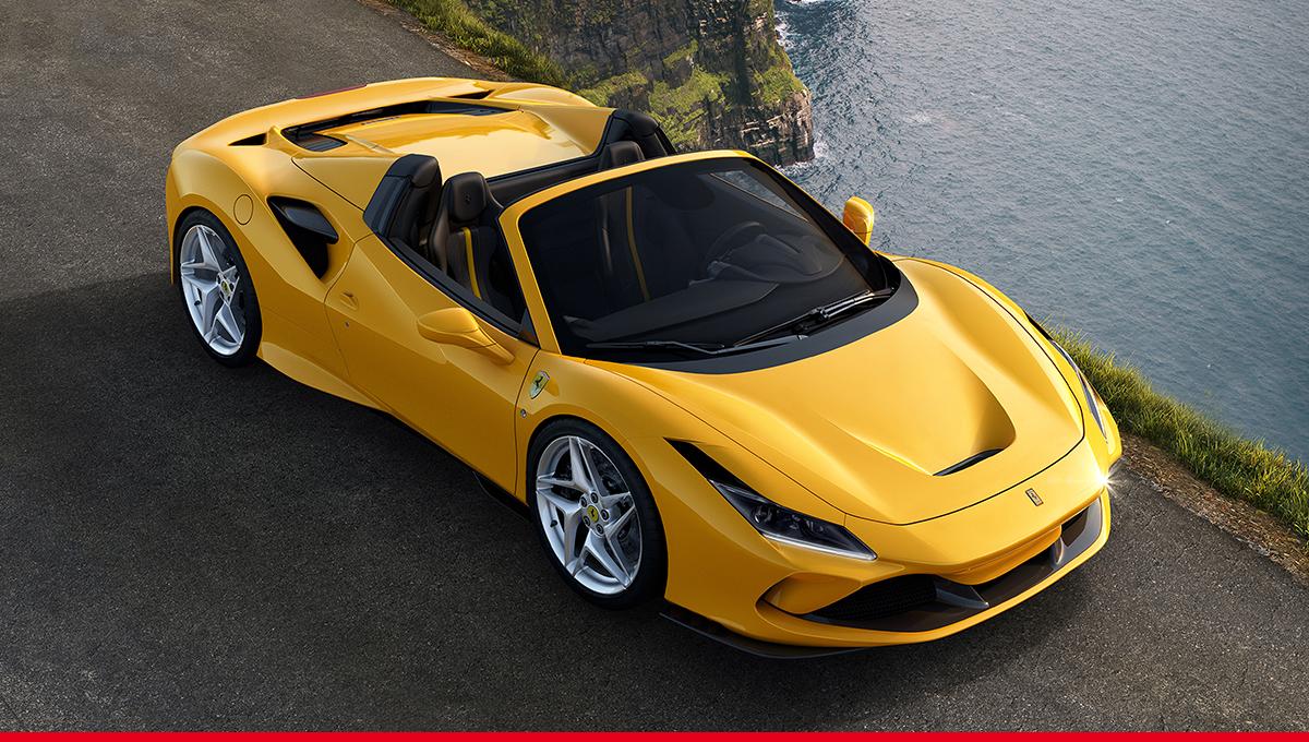 Ferrari's tweet photo. Presenting the #FerrariF8Spider: Maranello's latest drop-top sports car with the most astonishing mid-rear-mounted V8 in #Ferrari history. https://t.co/guVVGf3hgN #UniversoFerrari https://t.co/MOzYlIW0uw