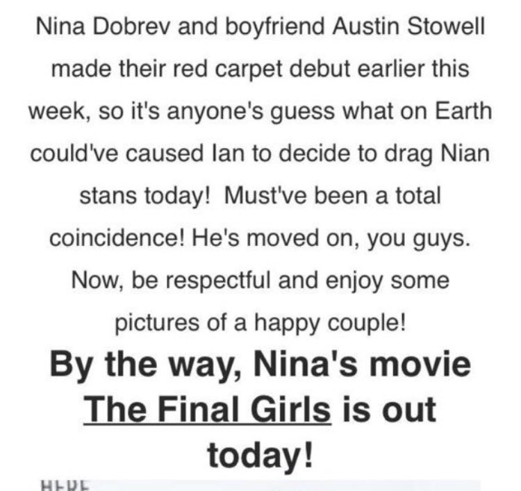 Ian also finally got called out by one media outlet lol. He again complained on Instagram. This time because people still commented “Nian” on his IG