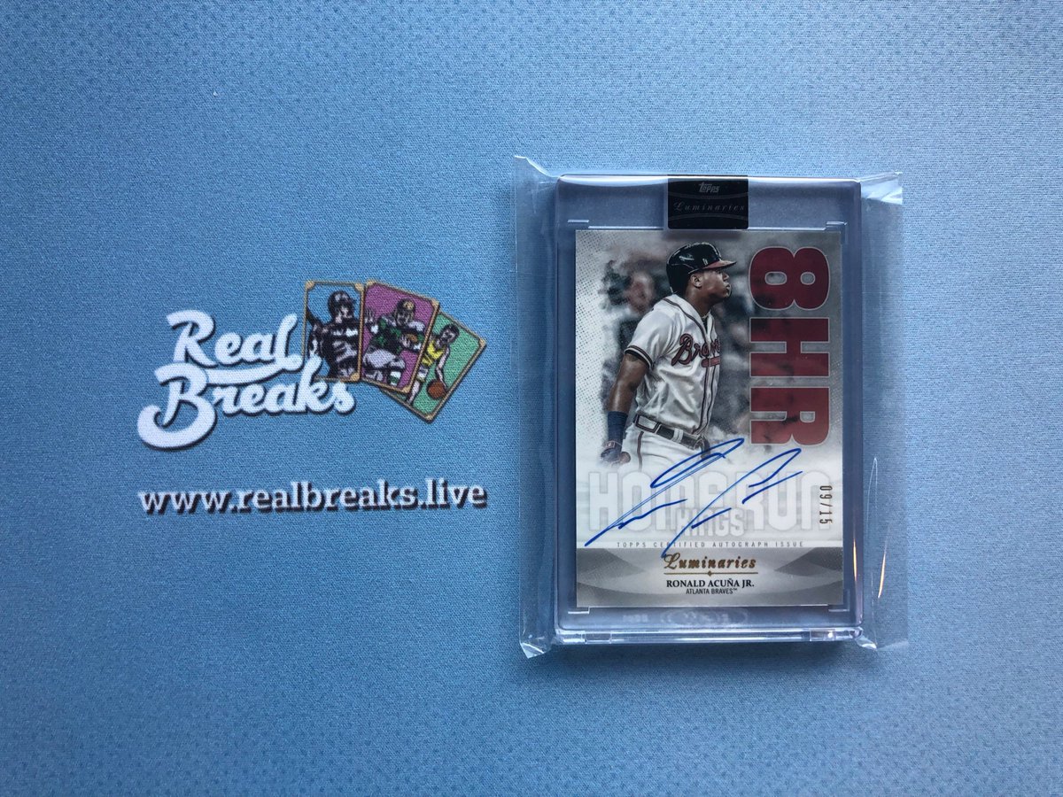 RealBreaksLive's tweet photo. 2019 Topps Luminaries Ronald Acuña Jr Home Run Kings Auto /15
.
.
.
@Topps #realbreaks #boompoodle #showyourhits #whodoyoucollect #topps #toppsbaseball #toppsluminaries #luminariesbaseball #casebreak #groupbreak #mlb #baseball #baseballcard #ronaldacuñajr #acuñajr #braves #chopon https://t.co/IspQEHqnND