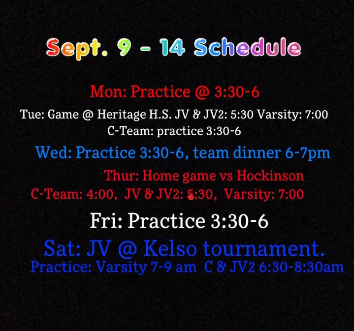 Our schedule