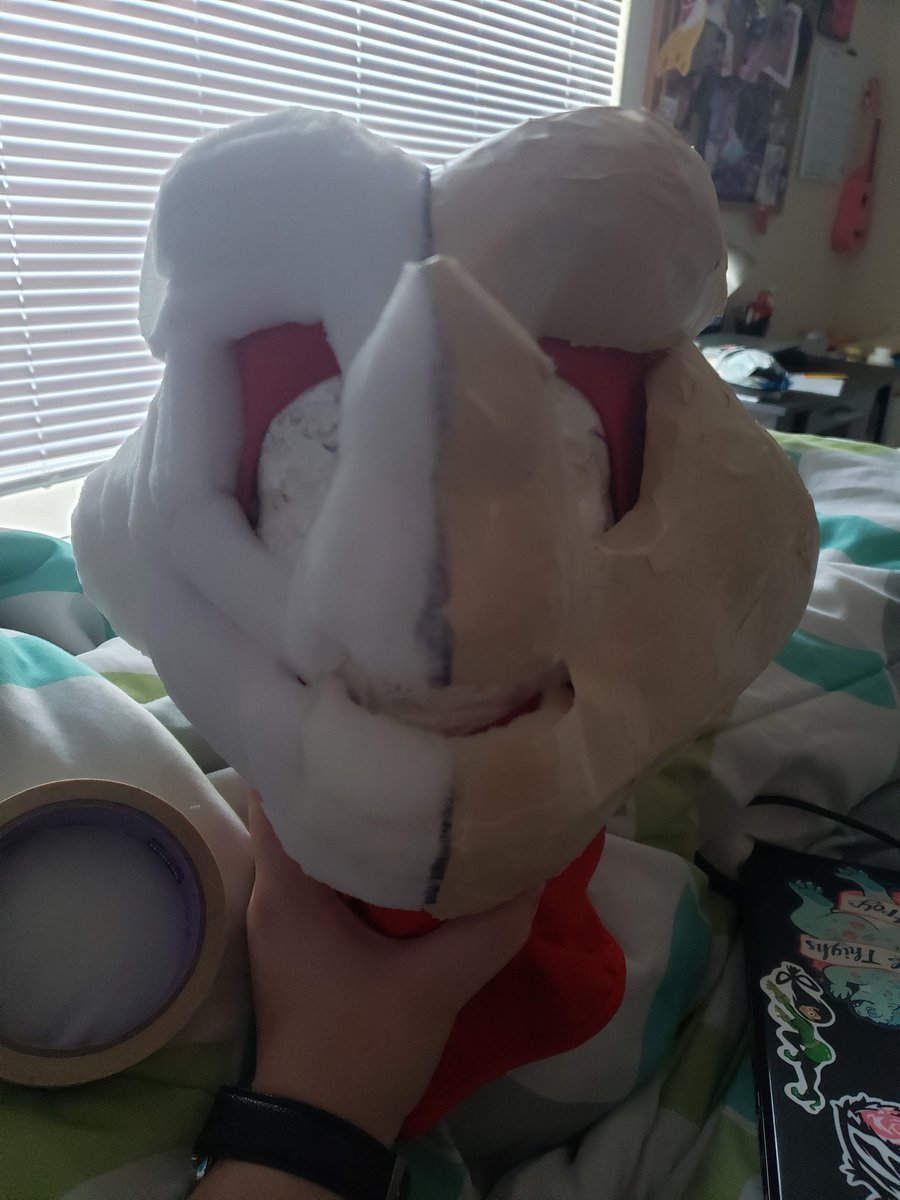 Buttercream243's tweet photo. Yay for bad cameras!!! This is some wip pics of a new Buggoat babe for a commission!!! #fursuit #fursuitwip #WIP #bugsuit https://t.co/UBJvFKIoFX