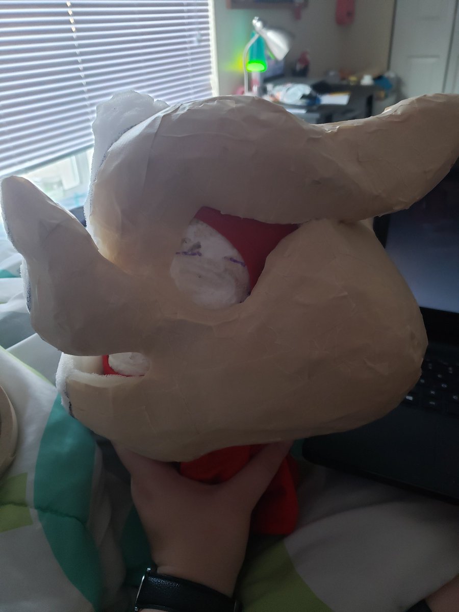 Buttercream243's tweet photo. Yay for bad cameras!!! This is some wip pics of a new Buggoat babe for a commission!!! #fursuit #fursuitwip #WIP #bugsuit https://t.co/UBJvFKIoFX