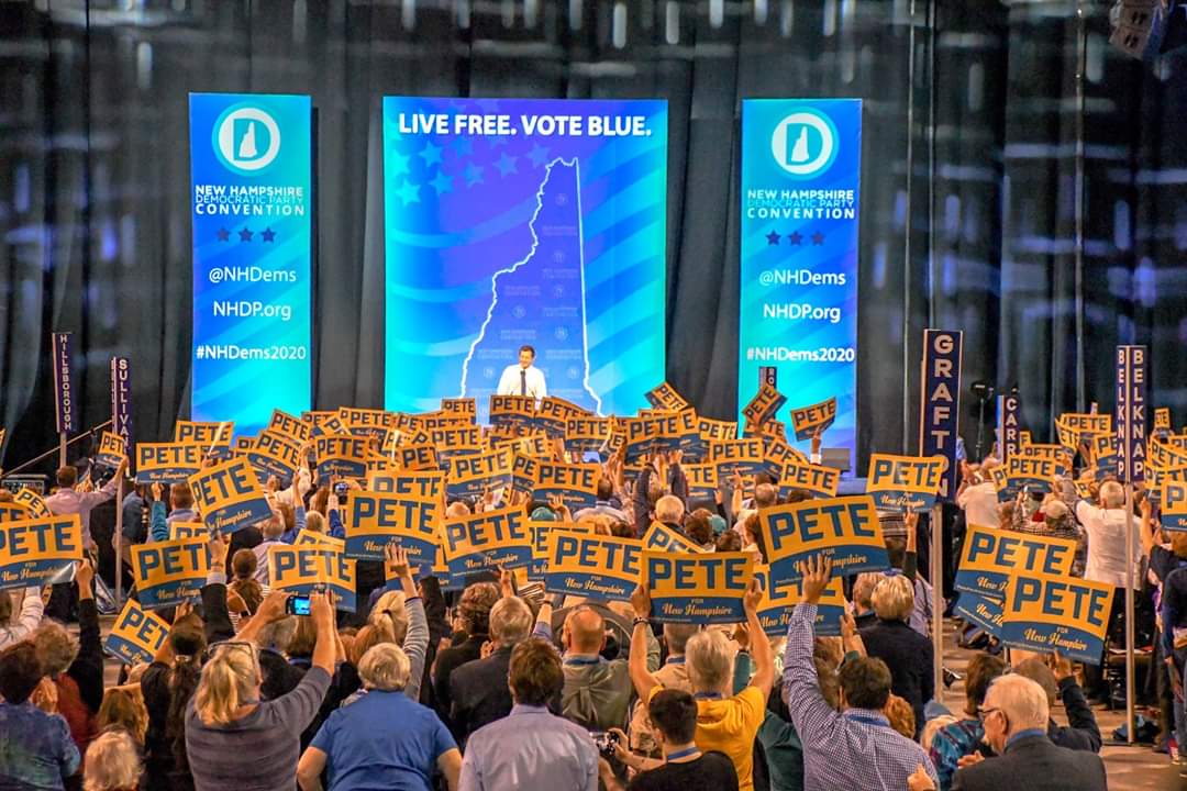 MichaudCraig's tweet photo. @PeteButtigieg A shot I got from yesterdays Convention here in NH https://t.co/xxn97jsG9L