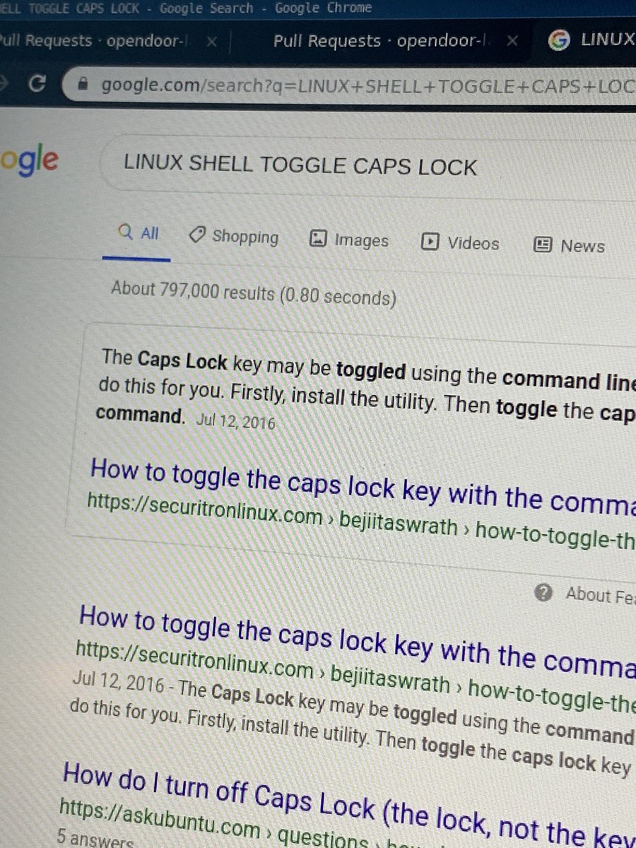 Soon after remapping caps lock to escape, something went wrong