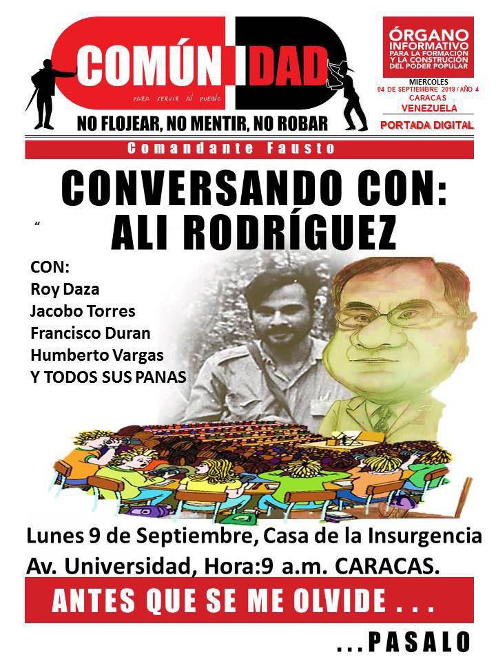 PPTOficialve's tweet photo. Esté Lunes #9Sep estarán Los Panas de Ali Rodríguez  en la casa de la Insurgencia a partir de las 9 am, Av. Universidad Frente al Café Páramo. conversando, recordando,  ANTES QUE SE OLVIDE.  // @PPTUzcategui // PPT// #LaRevolucionEsAtencion #PPTPatriotasSiempre https://t.co/svfd9gx9VE