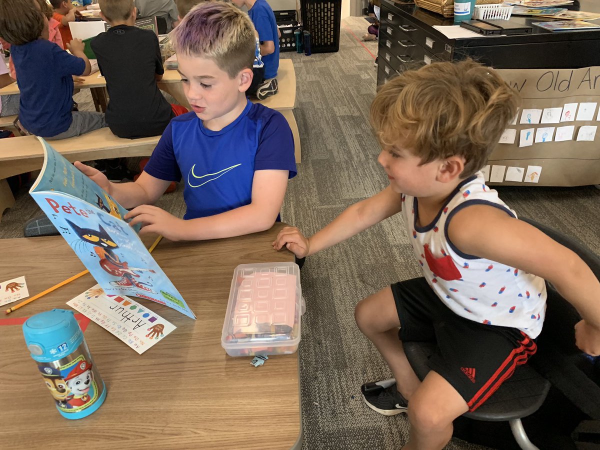 MrsSarkovics's tweet photo. We loved meeting our kindergarten buddies!  We can’t wait to spend the year with Mrs. Robinson’s class. #BulldogsConnect @NBEbulldogs @amrobinson83 https://t.co/5mXGvmXSGI