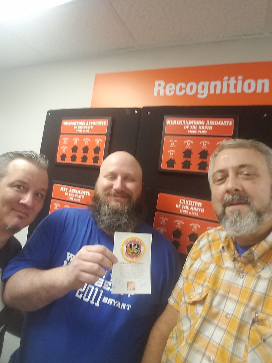 Congrats Jared S on 13 year at Homedepot 1405