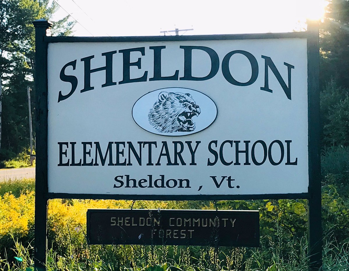 SheldonSchoolVT's tweet photo. Loving the new #SheldonBears refurbished sign! 💚 Thank you Sheldon class of 2019 for your thoughtful and spirited gift. The entrance to our school looks amazing! #investinginourfuture #studentsgiveback #onceabearalwaysabear #thankyou8thgraders #thankyou8thgradeparents https://t.co/eaRsGV5YJx