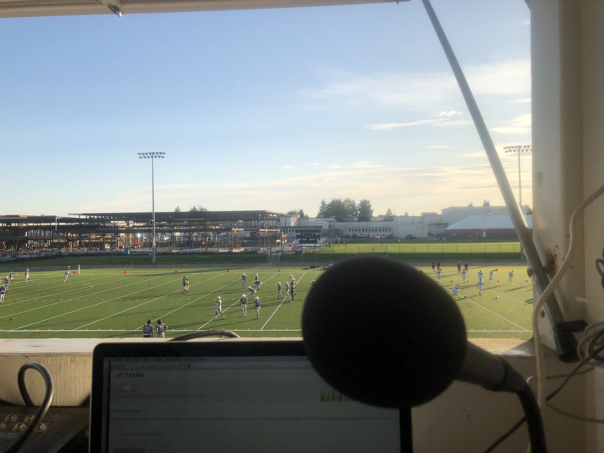 Chilli_Chilton's tweet photo. My view from the PA Chair for tonight’s @BCHSFB match at Mercer Stadium! #LiveAnnouncing #Hyacks https://t.co/6RpYSg4tZB