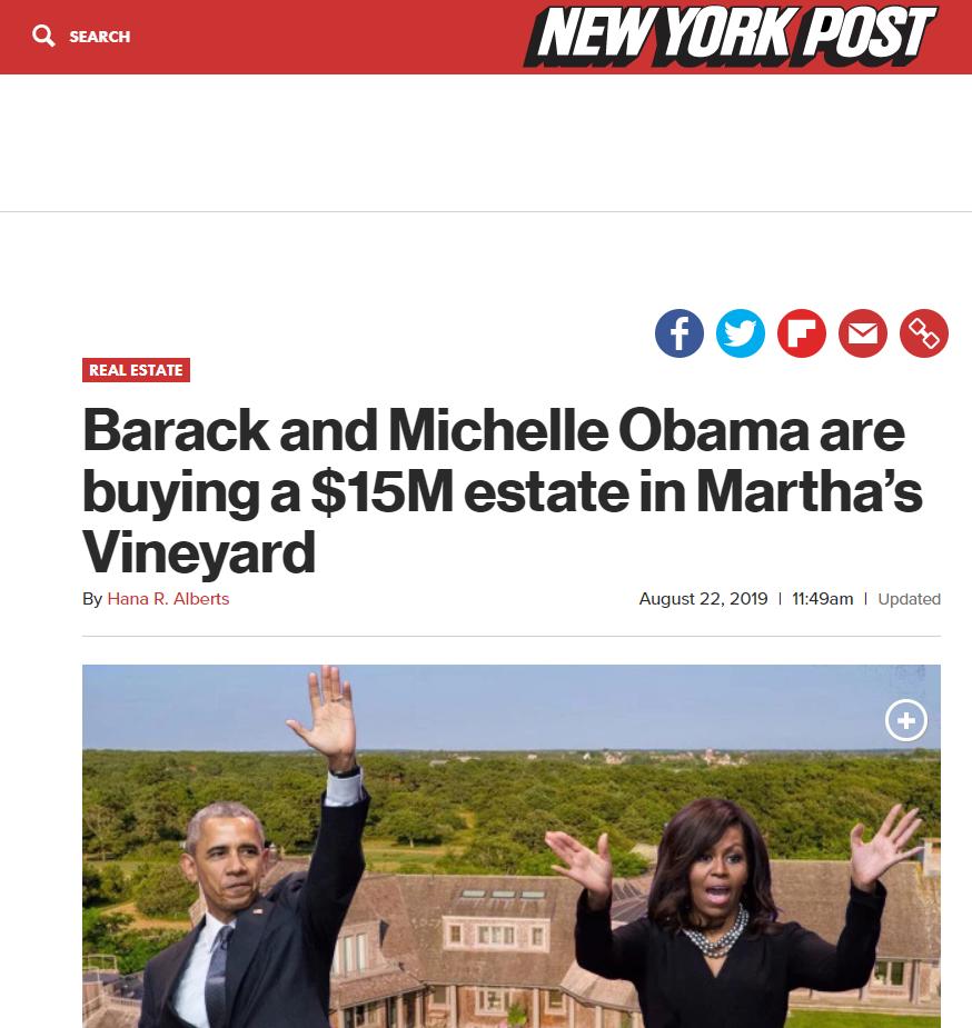 Still worried about impending doom? Fear not. Despite acknowledging the doom-laden predictions about rising sea levels after his electoral victory in 2008, Barack Obama recently purchased a $15 million beachfront property.