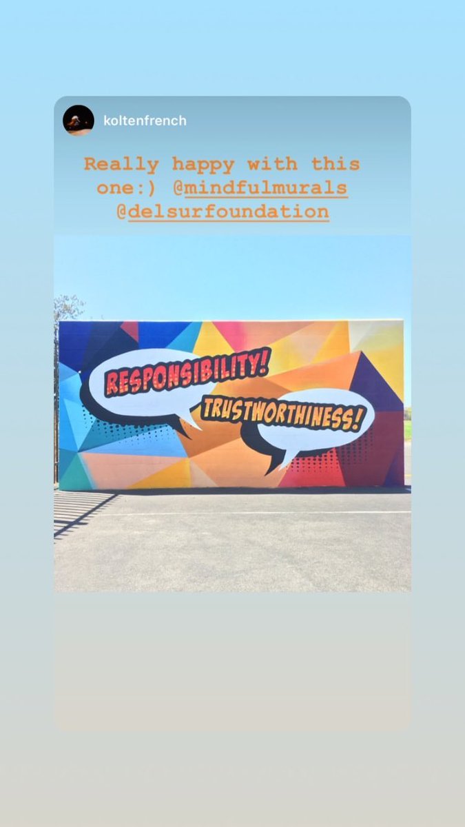 Our Character Pillar for the month of September is  T R U S T W O R T H I N E S S. 📸: <a href="/dselementary/">DelSurElementary</a> <a href="/mindfulmurals/">mindfulmurals</a>  #thankyou 💙 A trustworthy person is honest, reliable, loyal and has integrity. #ExplorerWay Did you know that the color blue is for trustworthiness <a href="/PowayUnified/">Poway Unified</a>