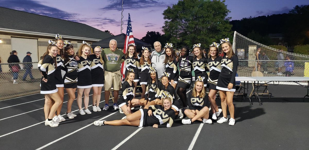 QVHSCheer's tweet photo. QVHS Cheer had the priviledge of meeting some of our Veterans who have fought for our country at tonight's Military Appreciation Night. Thank you to all those who have served! https://t.co/iGSFBhba4c