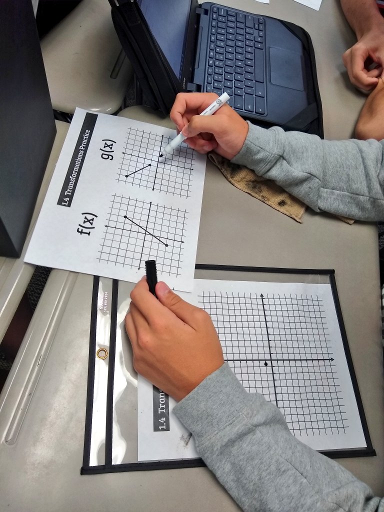 mathequalslove's tweet image. Choose your own adventure meets sketching transformations in Algebra 2. Students chose problems from Mild, Medium, Spicy, Super Spicy, and Set Your Mouth on Fire. Then, they checked their sketches using @Desmos. #mtbos #iteachmath #alg2chat #iteachalgebra #teach180