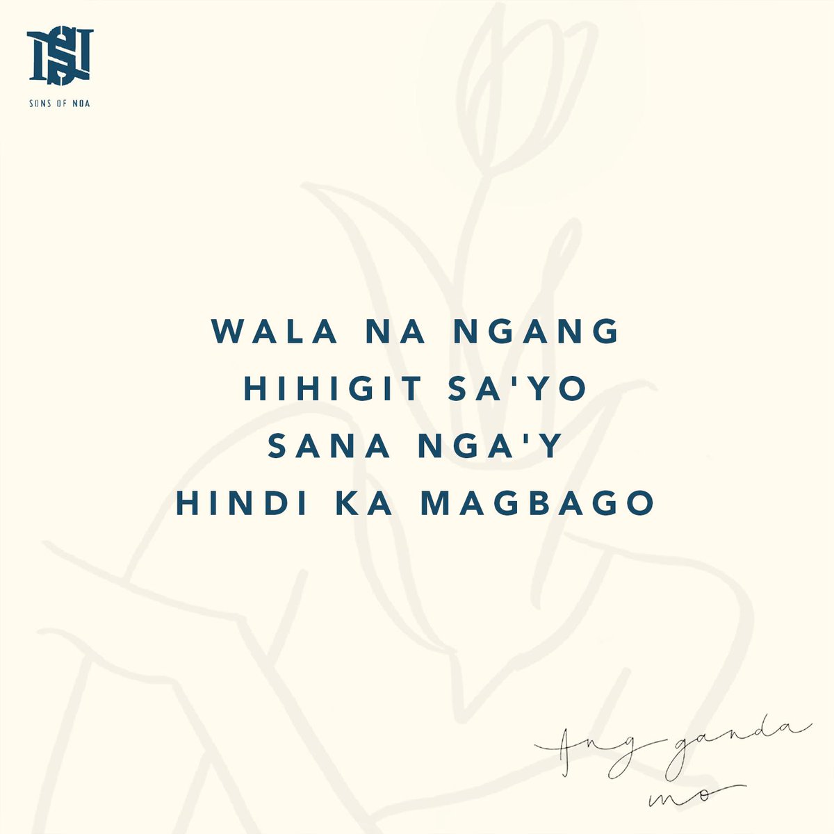 IvoryMusicPH's tweet photo. 2 DAYS #AngGandaMo
Pre-save @SonsofNOA’s “Ang Ganda Mo” on @Spotify_PH
https://t.co/wz89nuwY7y
#SonsofNOA’s “Ang Ganda Mo” will be out on September 9, 2019. https://t.co/bAquAMJX3X