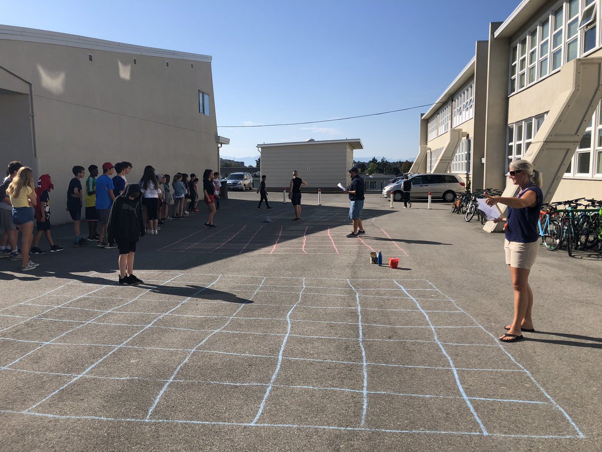 Friday fun day! Outdoor stations with relays, games, challenges, and the ever-popular water hose. Way to end week 1 Lansdowne!  #sd61learn