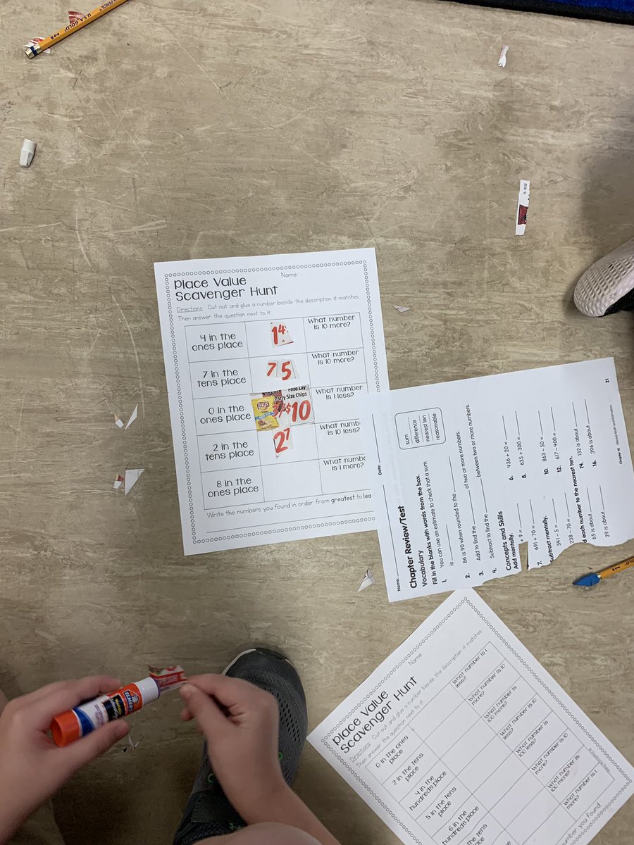 Today in 2nd grade we completed a place value scavenger hunt! The students got to look through store ads and magazines to find numbers they needed for the hunt. My students had so much fun with this activity! Happy Friday! 😊 #semmesational