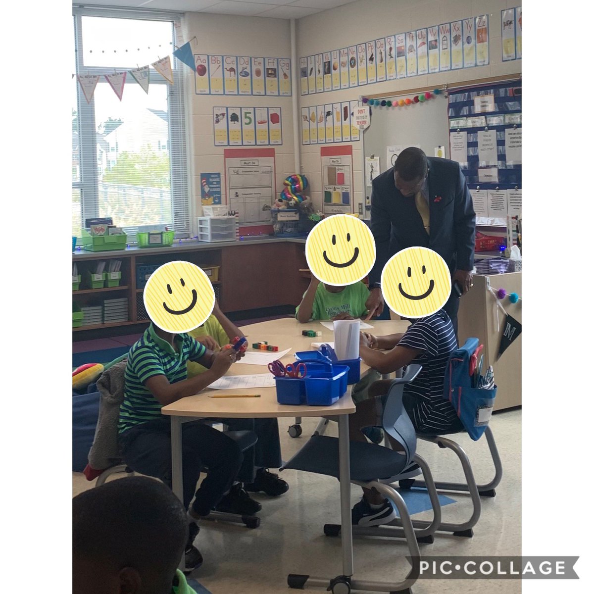 DDubritton's tweet photo. My Second Graders were so excited to show @BCPS_Sup and @RJones_8 what they know about making combinations of 10 @LyonsMill today! Thank you for visiting! #TeamSecondGradeLMES https://t.co/svqIpRhgGb