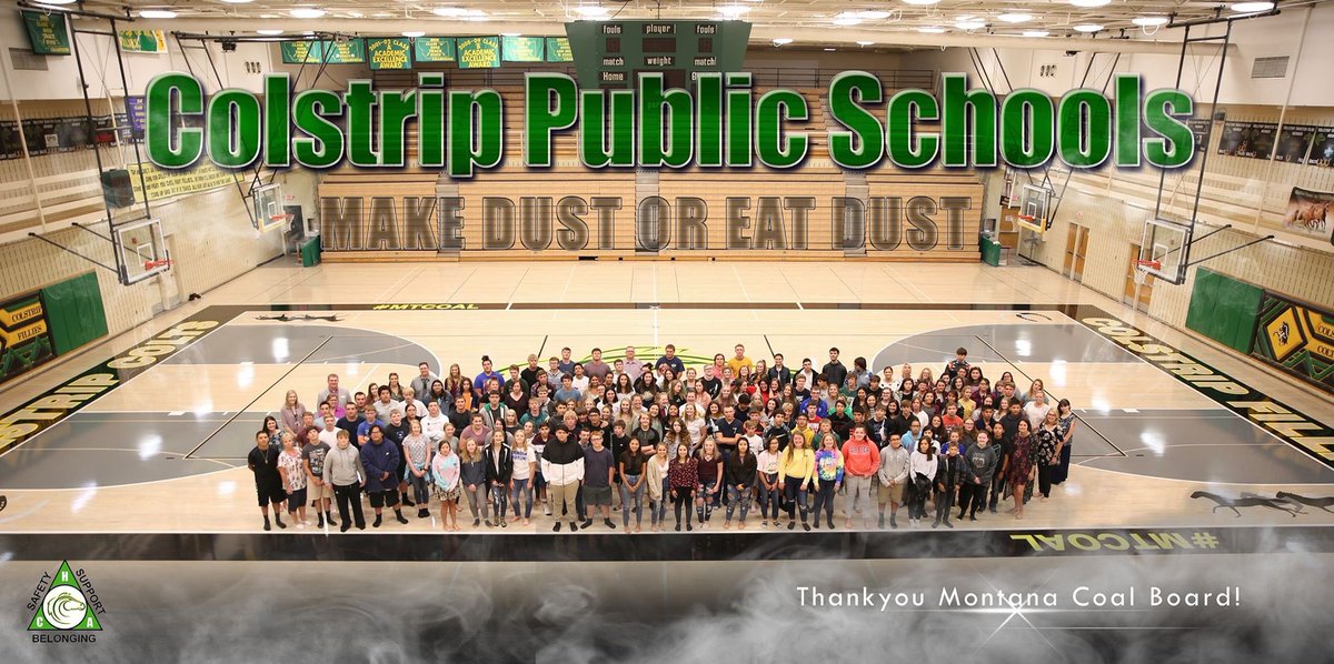 From the first day! Thank you COAL BOARD from CHS and the greater community of Colstrip. #MTCOAL #makedust #ColstripSchools #cpscoltsnfillies #mtnews #ColstrpMT