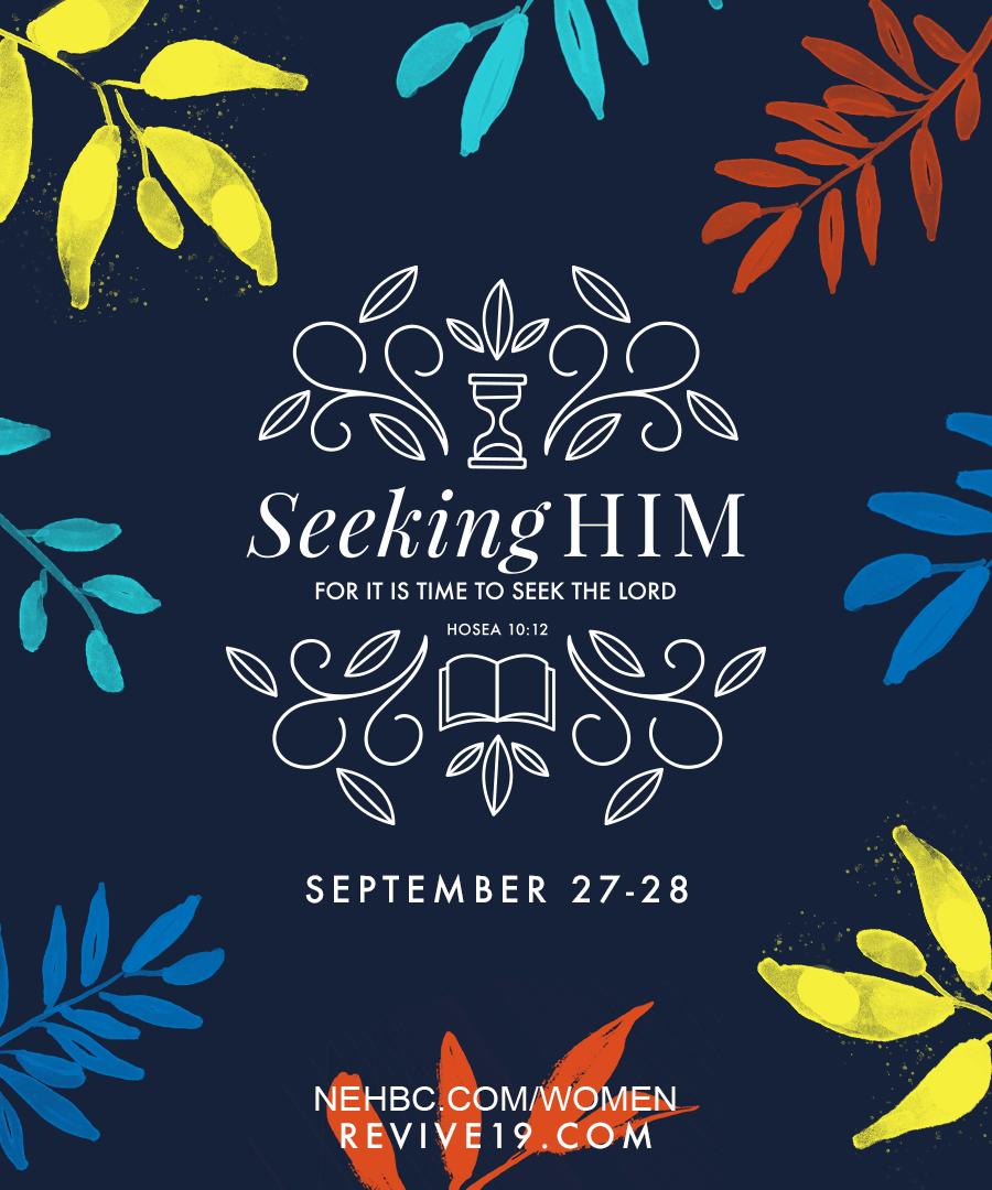 NEHBCwomen's tweet photo. Sow righteousness for yourselves,
reap the fruit of unfailing love,
and break up your unplowed ground;
for it is time to seek the Lord,
until he comes
and showers his righteousness on you.
Hosea 10:12
.
Join us in #seekingHim on 9/27-28
https://t.co/9xmyLaI5rG https://t.co/w4iesTdM0o