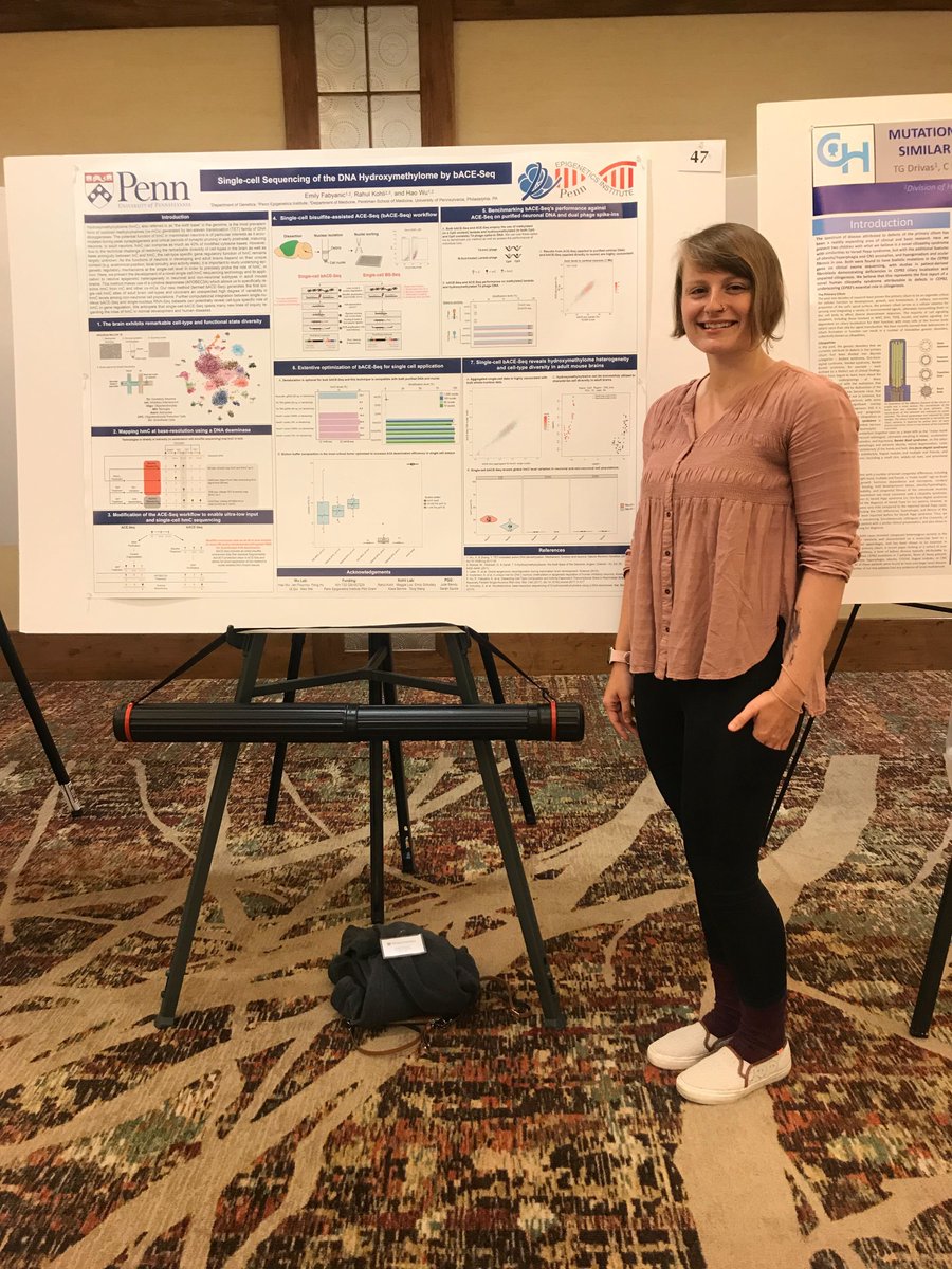 hao_wu_7's tweet photo. Great poster presentations at @PennGenetics #PennGeneticsRetreat2019 from lab members: @PengHu_xqq, Qi Qiu, @ebfabyanic, Jennifer Flournoy, and @AlexTWei ! https://t.co/H1t1ViPcBn