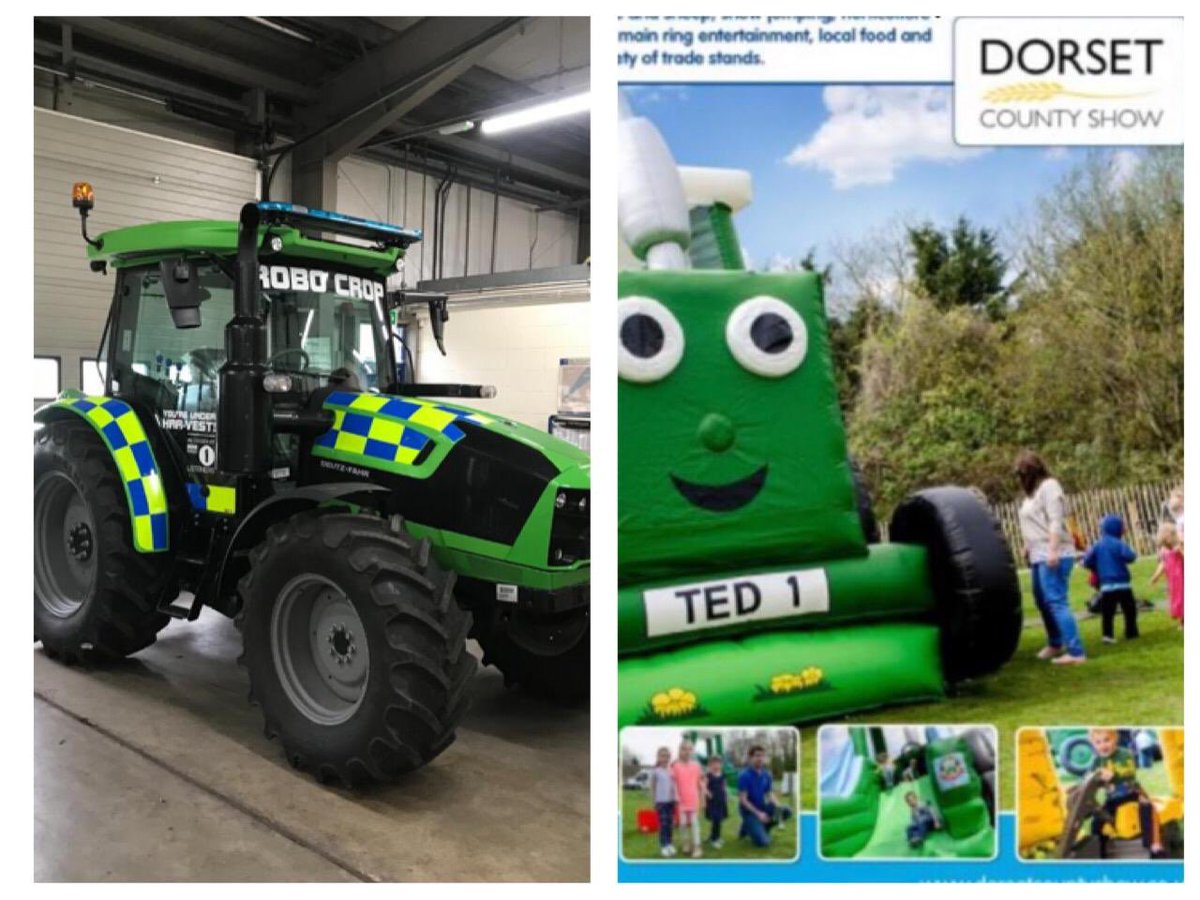 4906Sc's tweet image. Which one are you coming to see @DorsetCShow ...... One of the last outings for #robocrop  Come and see us and grab a photo @dorsetpolice @4906Sc. I’ll be going to see #tractorted of course 😉. 7/8 September from 9 am