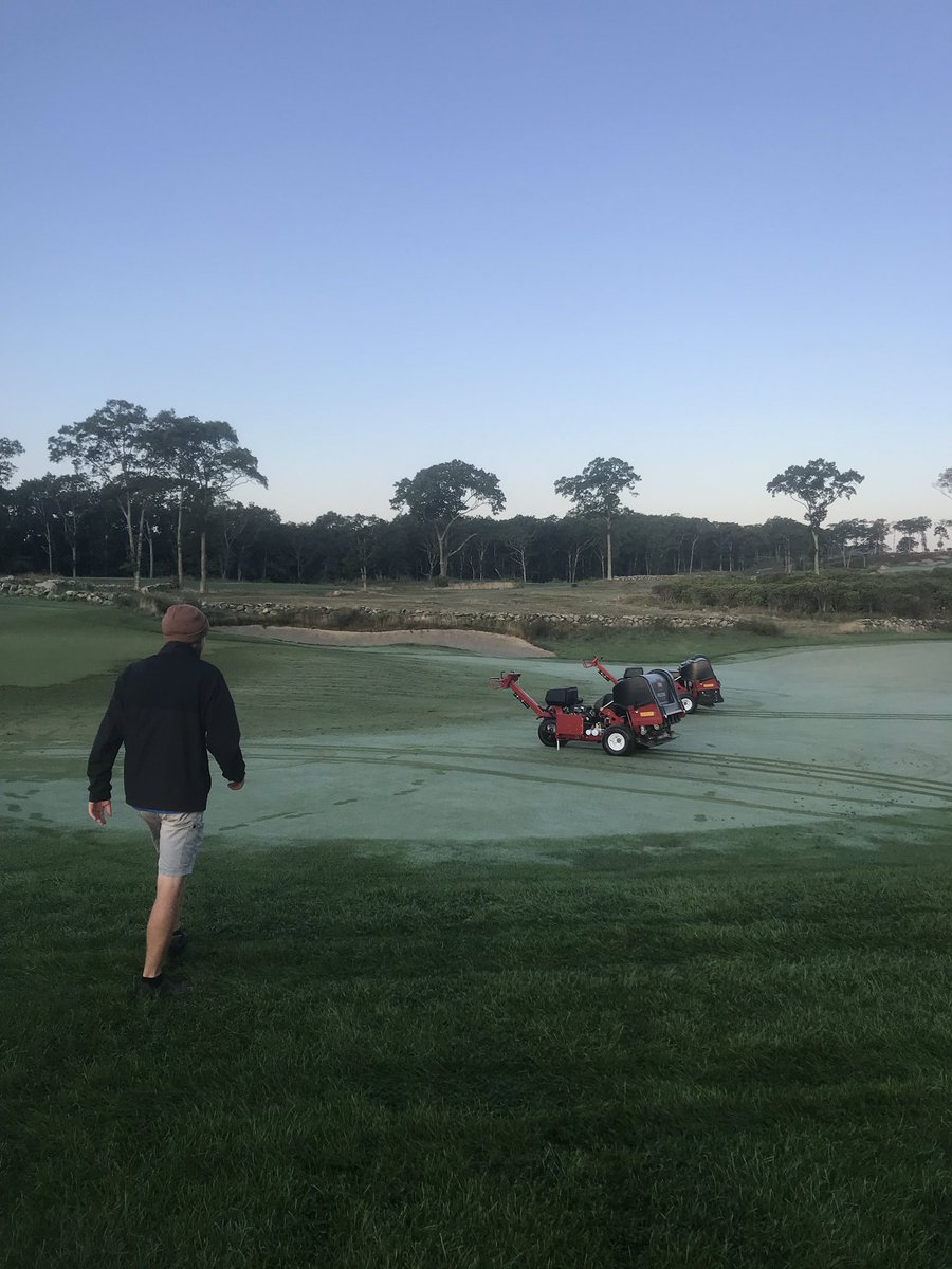 GH_turf's tweet photo. Too dress and aeration complete on our main course. All done in a timely manor #dryject https://t.co/TqvjI15L6f