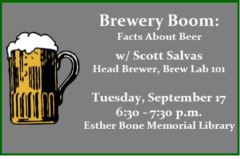 RRLibraries's tweet photo. Imbibe in information about the beer making process and the recent brew-pub boom.
#brewlab101
#riorancholibraries #estherbonelibrary https://t.co/zZPhRQOrqU
