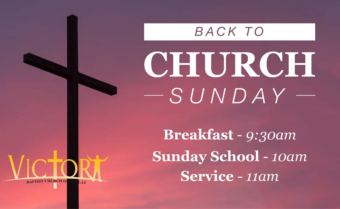 VBCOD's tweet image. Join us September 8th for our "Back to Church Sunday" with Victory!

We be starting at 9:30am with breakfast. Sunday school will start at 10am and worship with us at  11:00 a.m. 

I hope can come even if it's just for worship.

Hope to see you this Sunday at 1600 Pennsylvania Ave