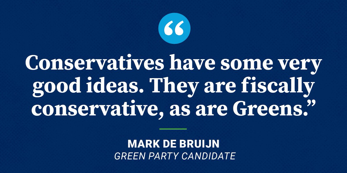 Today Green candidate Mark de Bruijn said: "Conservatives have some very good ideas. They are fiscally conservative, as are Greens. We have a lot in common with Conservatives at their ideological core." Disappointing from a party willing to make Andrew Scheer PM. #cdnpoli #elxn43