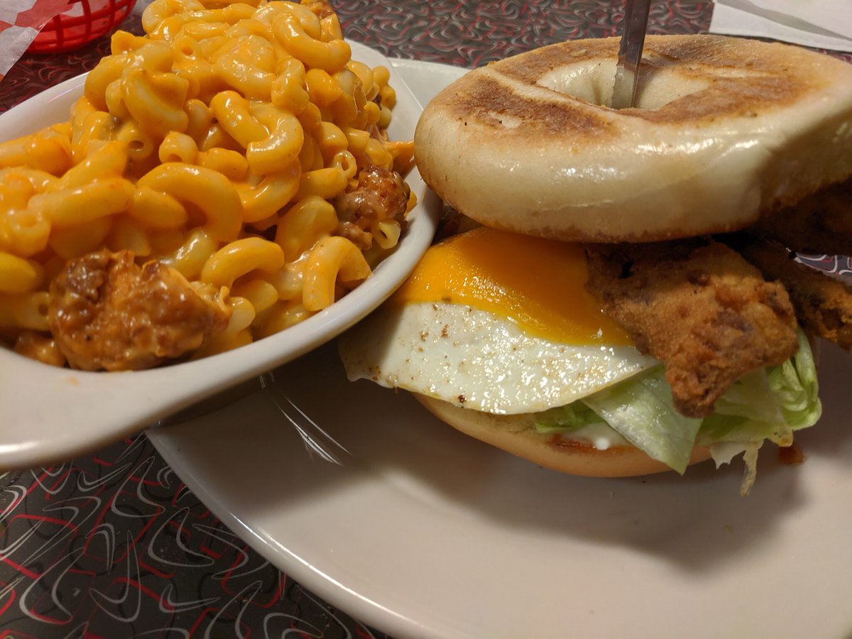 NateSnowstorm's tweet photo. .@TrustyJAID would love this. Chicken fried bacon! On a bagel! 🥯 #bacon https://t.co/i5MT0AOSU7